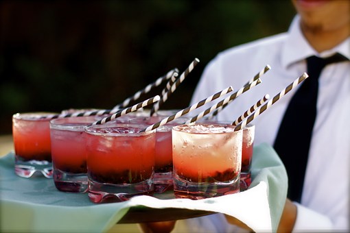 cocktails or cocktails being served at an Indian wedding event